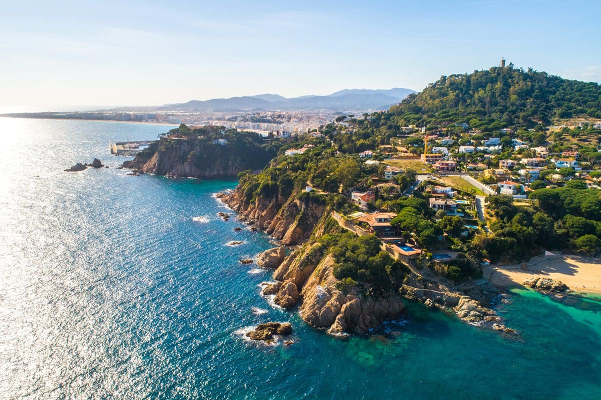 Aerial coastal view in Costa Dorada
