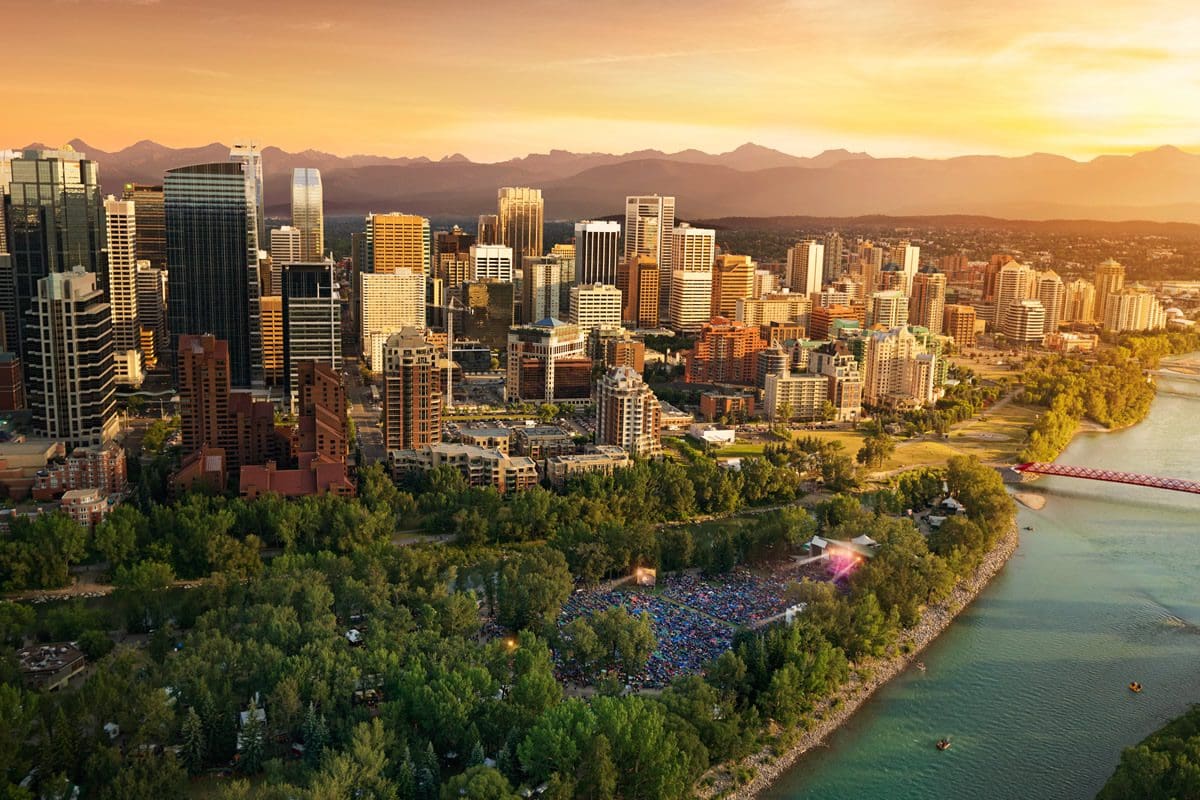 Aerial view during Calgary Folk Festival - Tourism Calgary