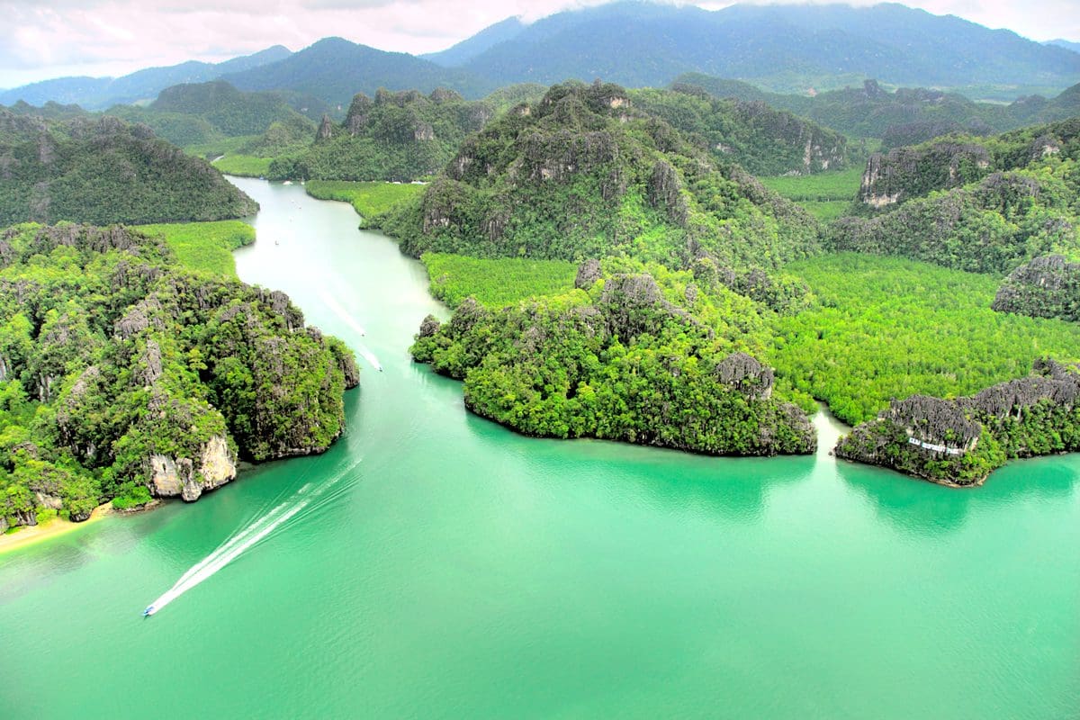 Aerial view of Kilim Geoforest Park, Langkawi - Malaysia Tourism