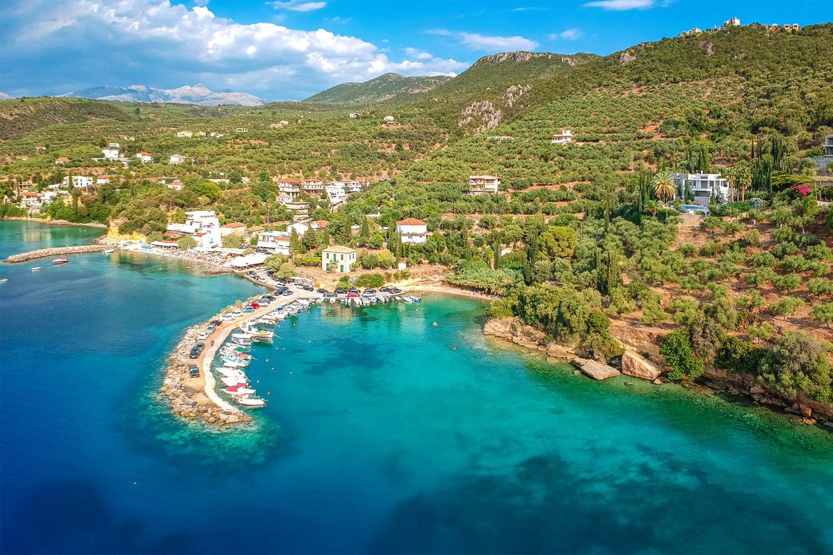 Aerial view of Kitries in Kalamata, Greece