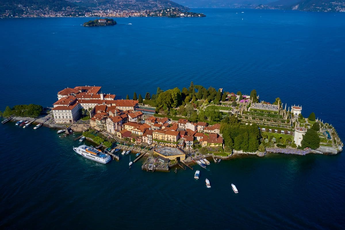 Aerial view of Lake Maggiore, Italy