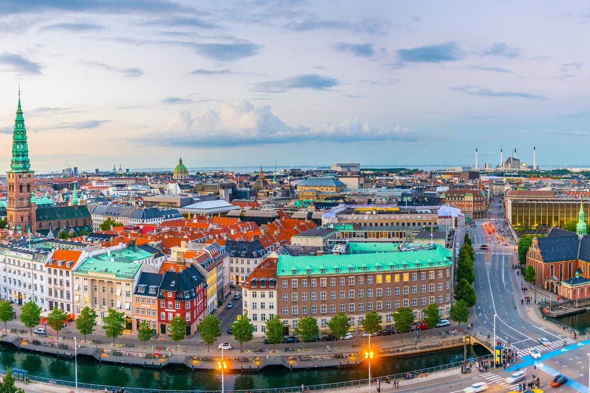 Aerial view of Copenhagen from Christiansborg