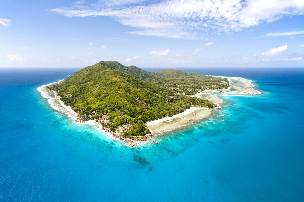 Aerial view of La Digue Island, Seychelles - Torsten Dickmann