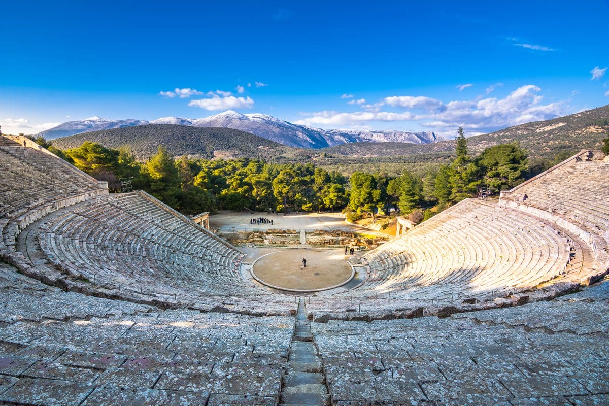Ancient theatre of Epidaurus in the Argolida prefecture in Peloponnese