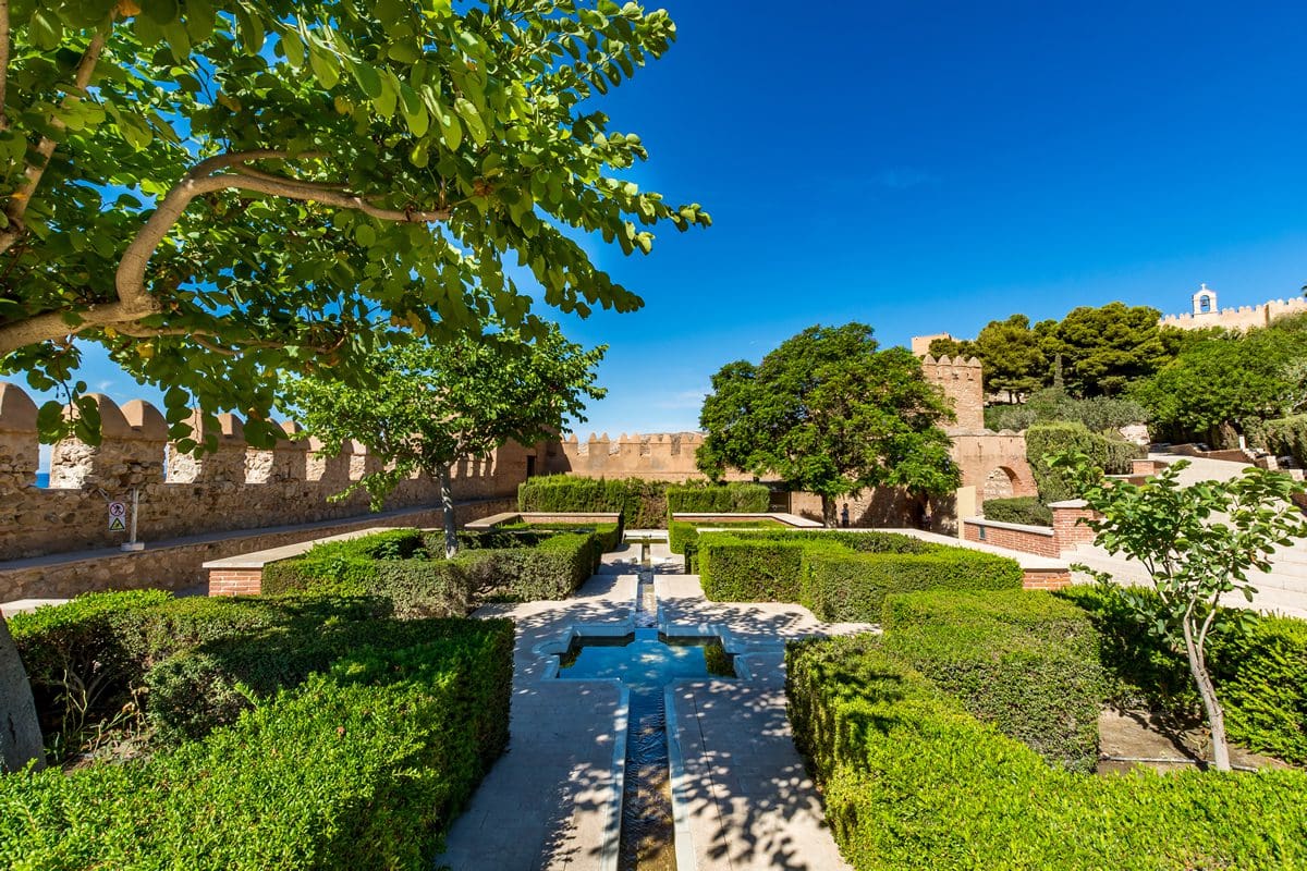 Beautiful gardens in the Alcazaba of Almeria