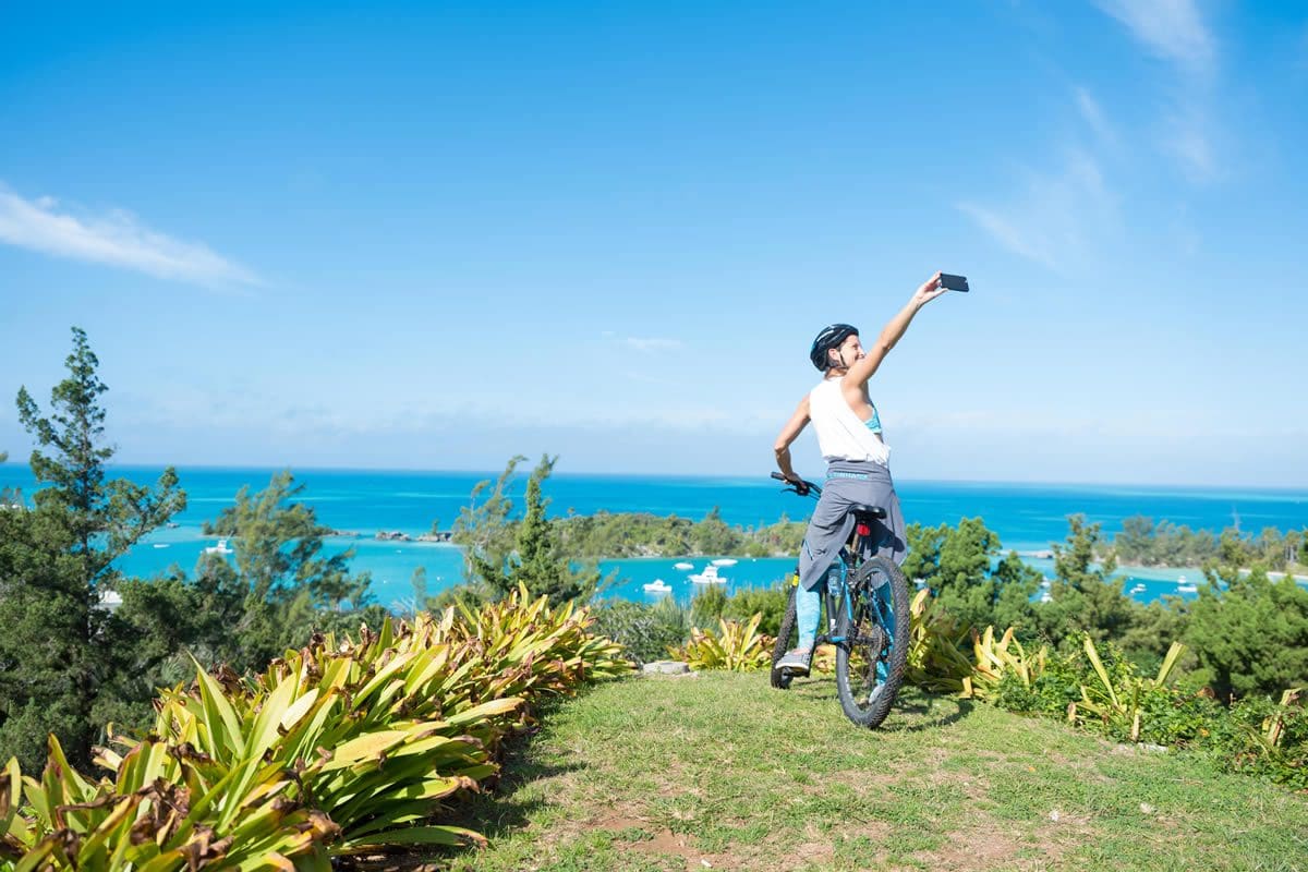 Biking selfie - Bermuda Tourism