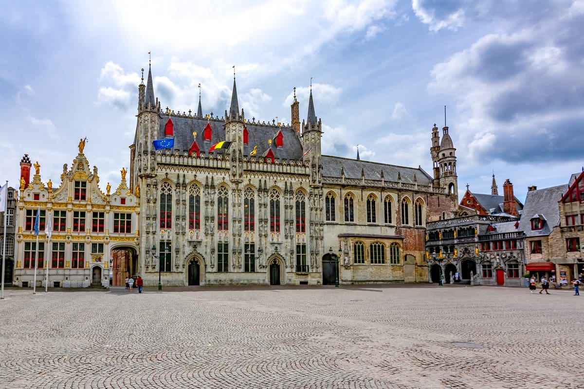 Bruges Town Hall and Basilica of Holy Blood on Burg Square