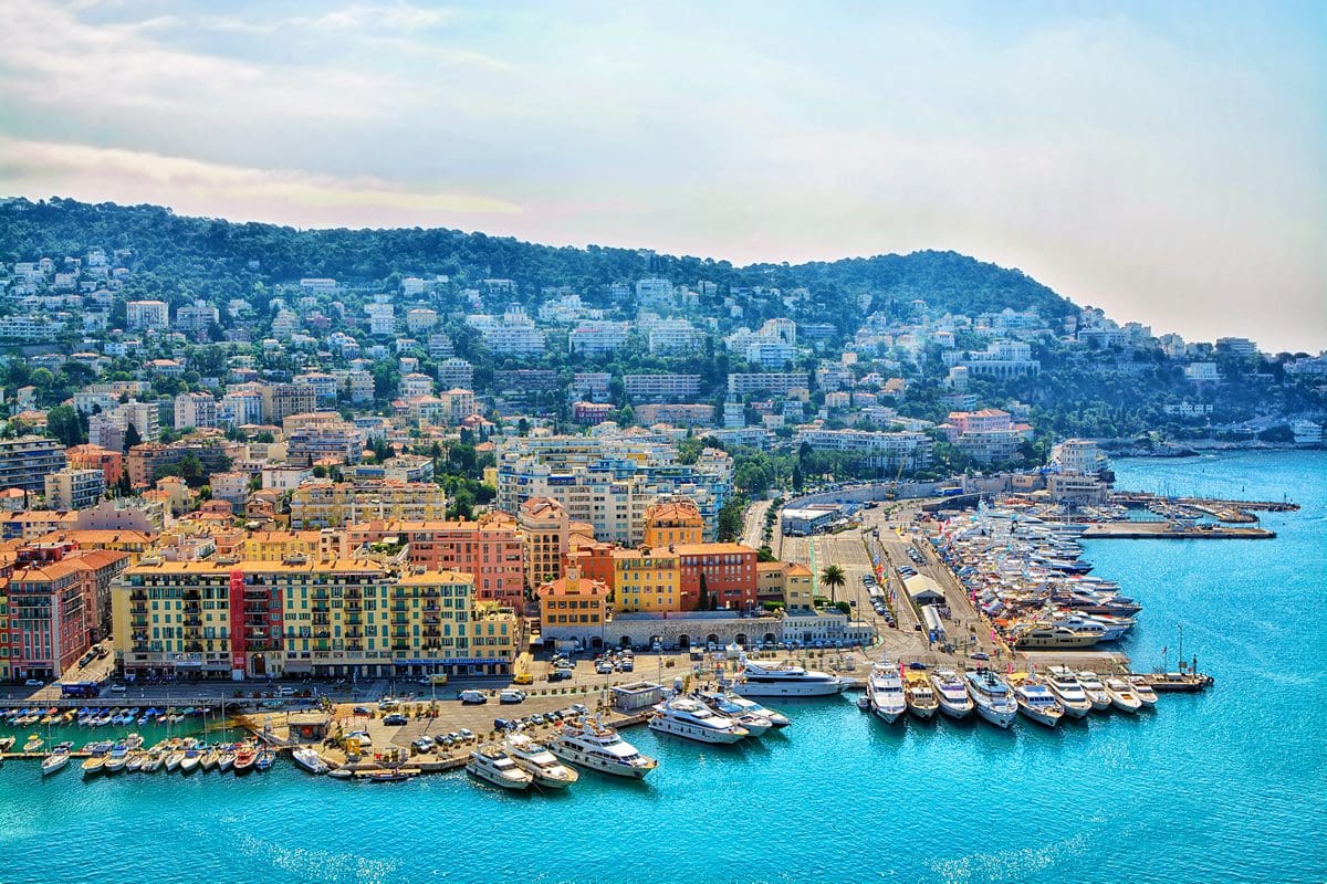 City of Nice aerial view, south of France