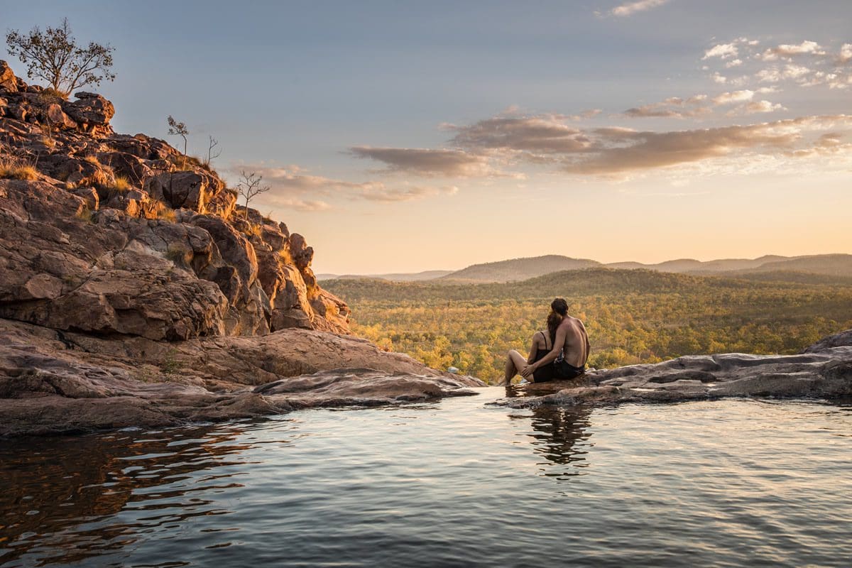 Couple enjoying the views in Arhem Land and Kakadu - Tourism Australia