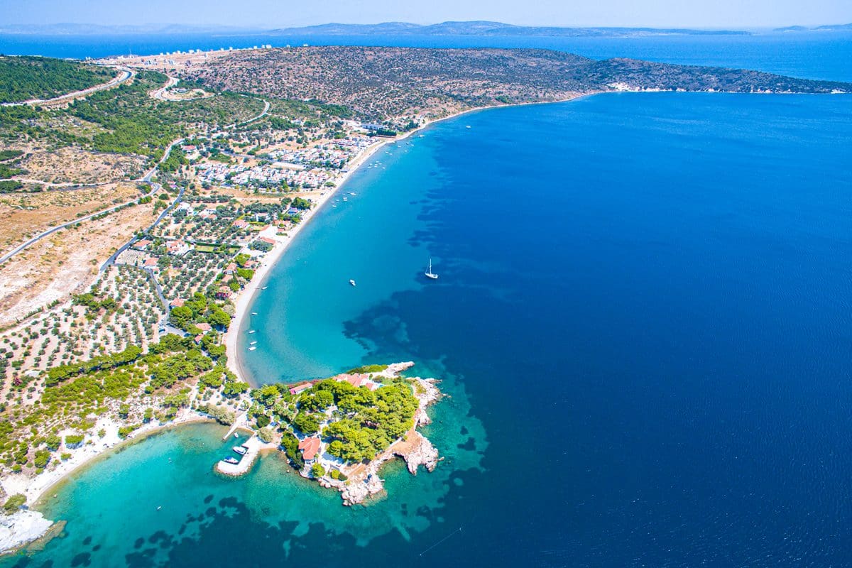 Drone view of Mordogan, Izmir