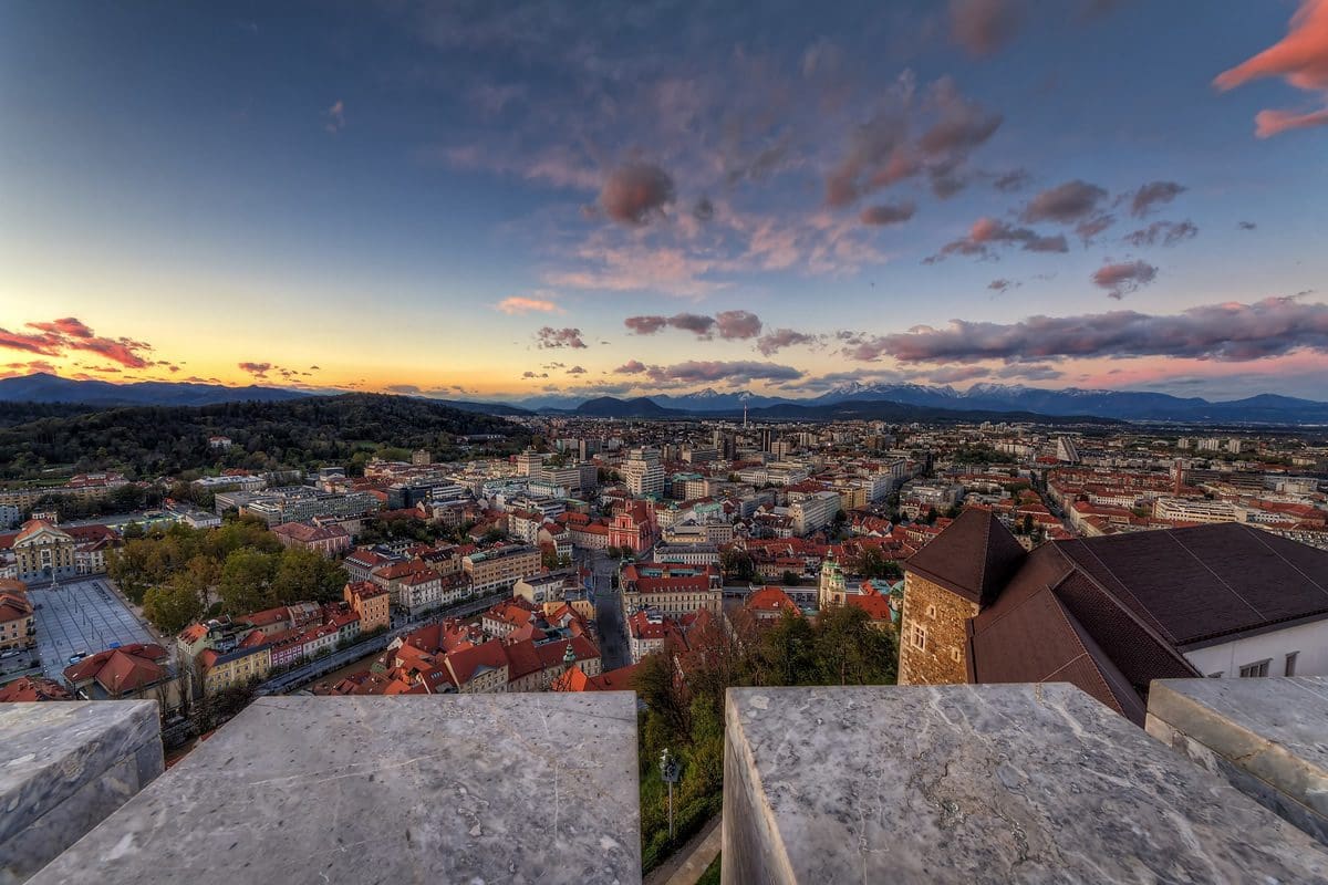 Early evening view from Ljubljana Castle - Slovenia Tourism/Alen Kosmac