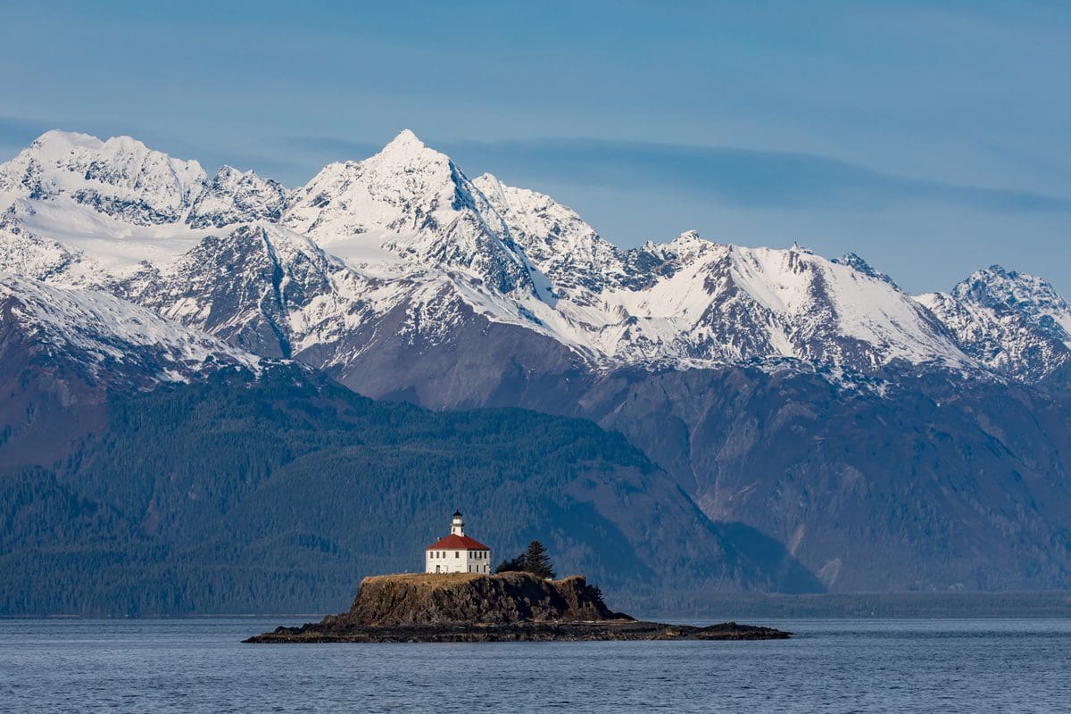 Eldred Rock Lighthouse in Lynn Canal, Haines, Alaska