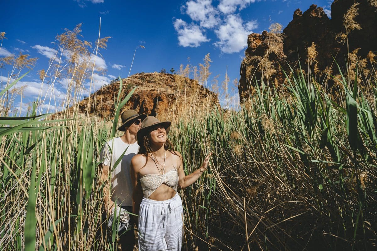 Exploring Glen Helen Gorge in West MacDonnell Ranges National Park west of Alice Springs - Tourism Australia