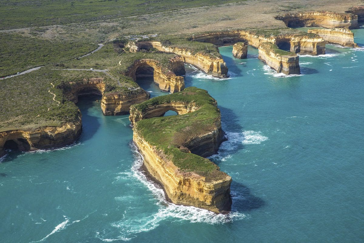 Helicopter tour view of Great Ocean Road - Tourism Australia