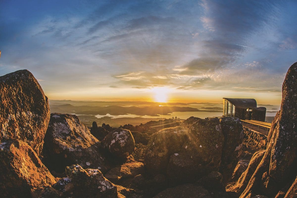 Sunrise view of Hobart City from Mount Wellington - Tourism Australia