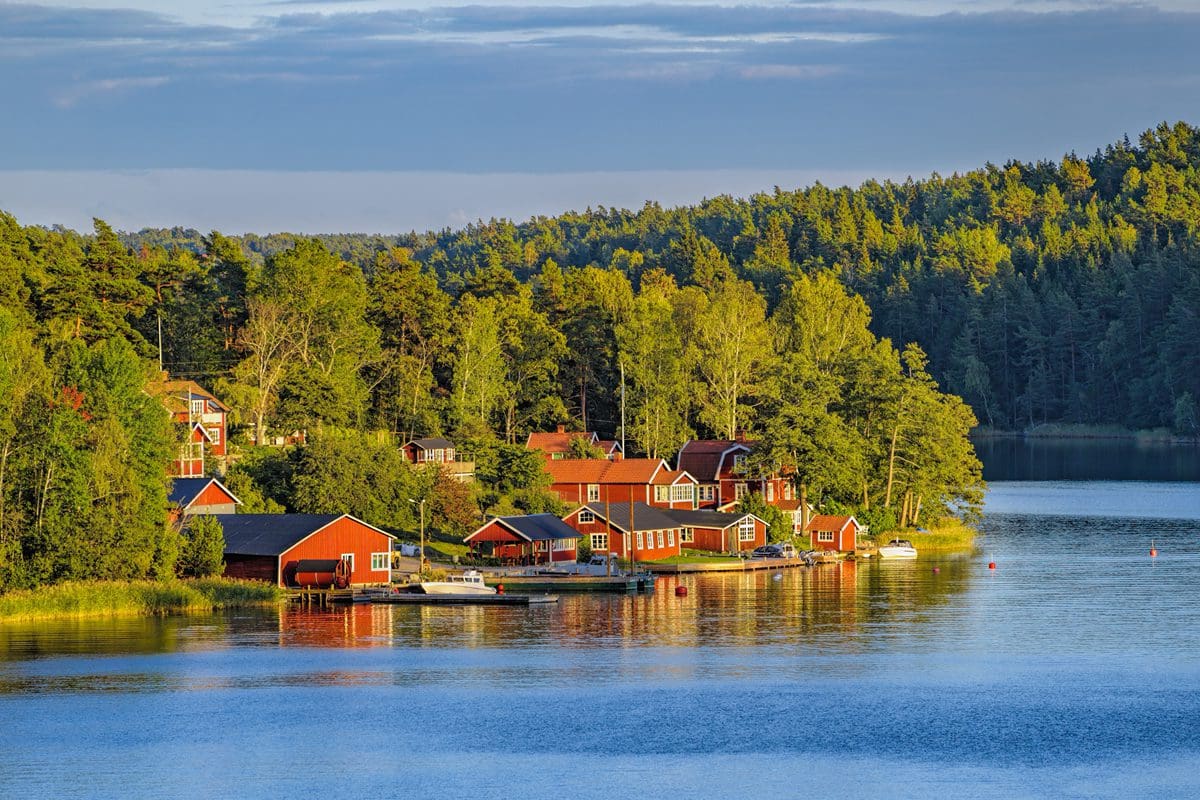Idyllic early autumn scene just outside Stockholm
