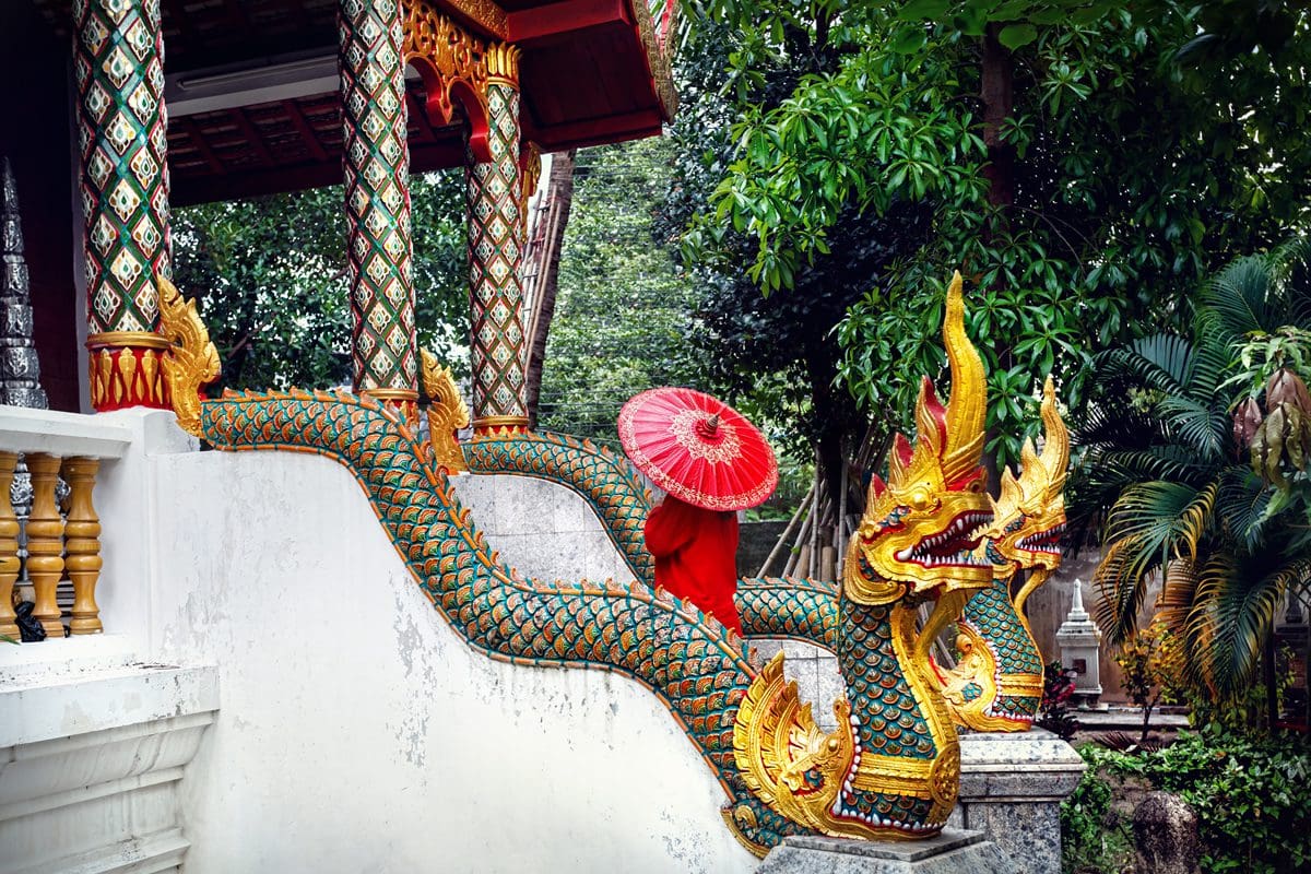 Lady in a Chiang Mai temple monastery