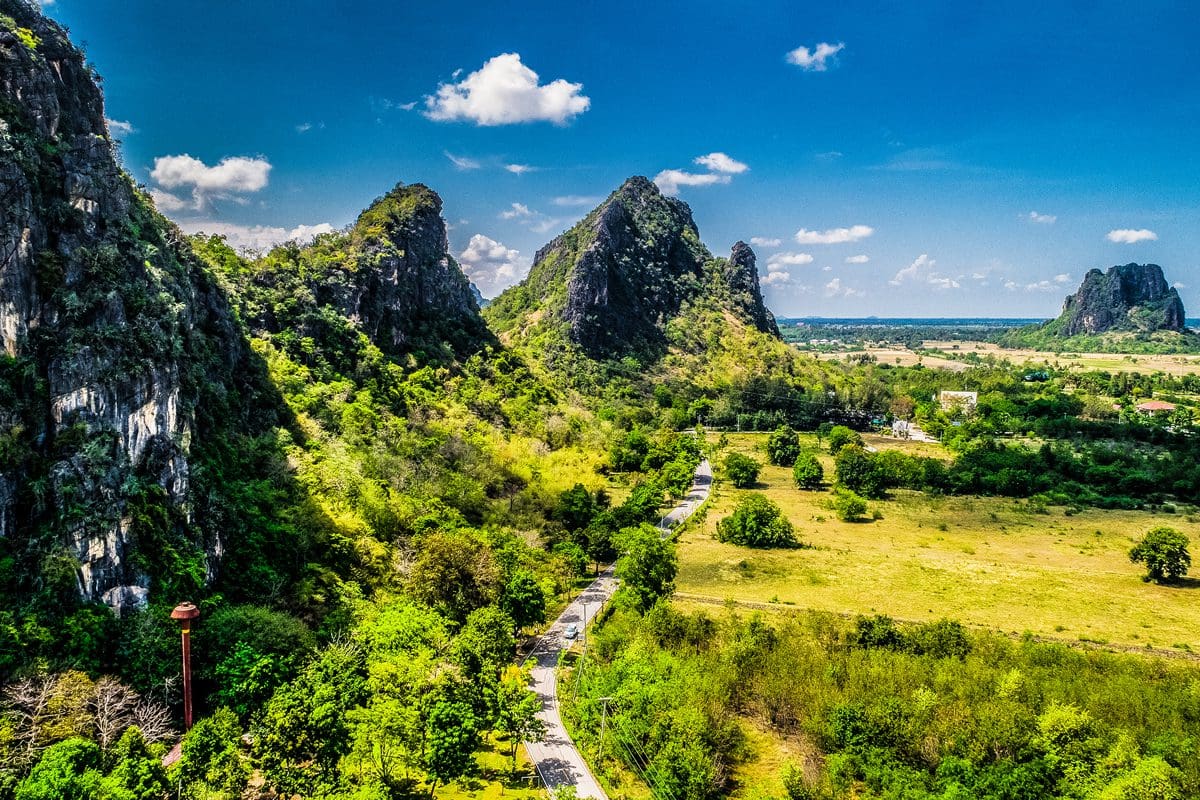 Mountain landscape in Cha Am, Phetchaburi district, Thailand