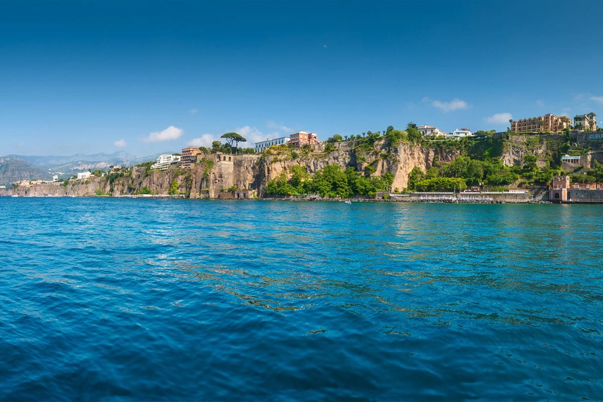 Neapolitan coast with view across Sorrento, Sant'Agnello and Montechiaro