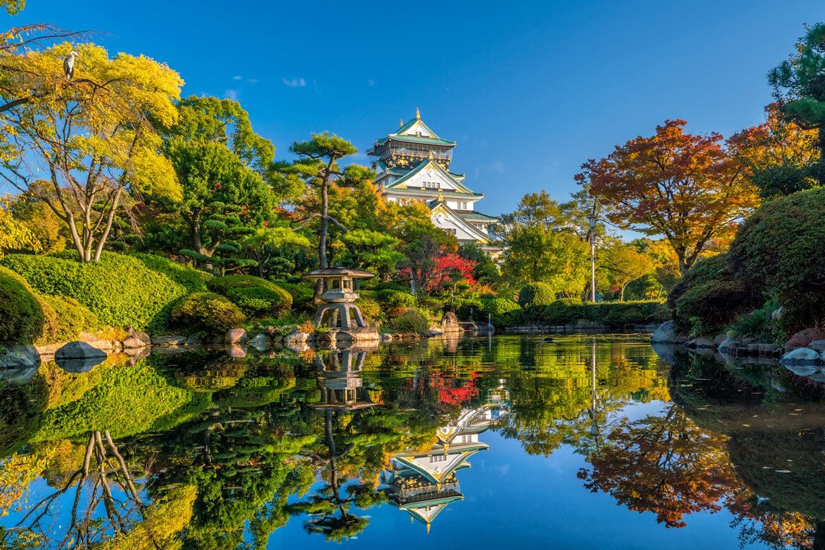 Osaka Castle in autumn
