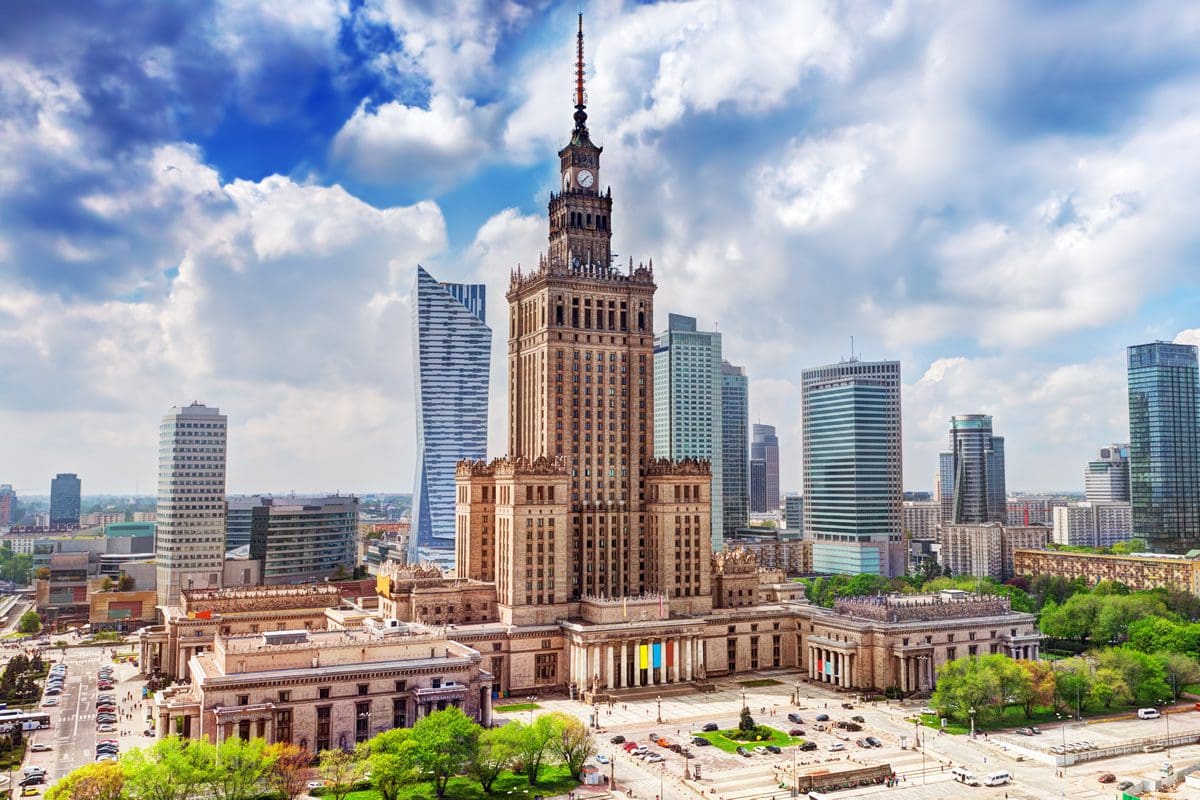 Palace of Culture and Science, downtown Warsaw