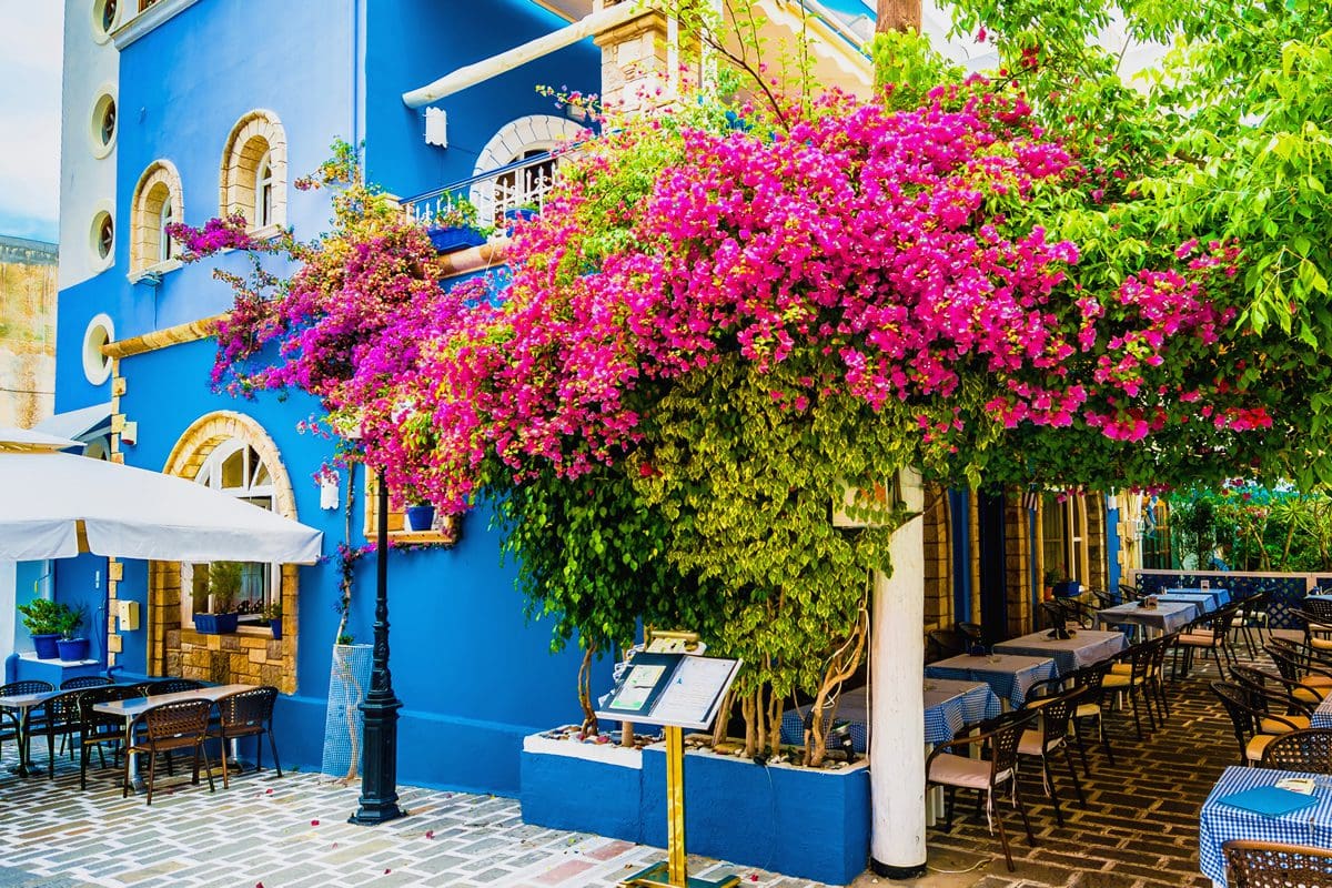 Restaurant off a street in Kos