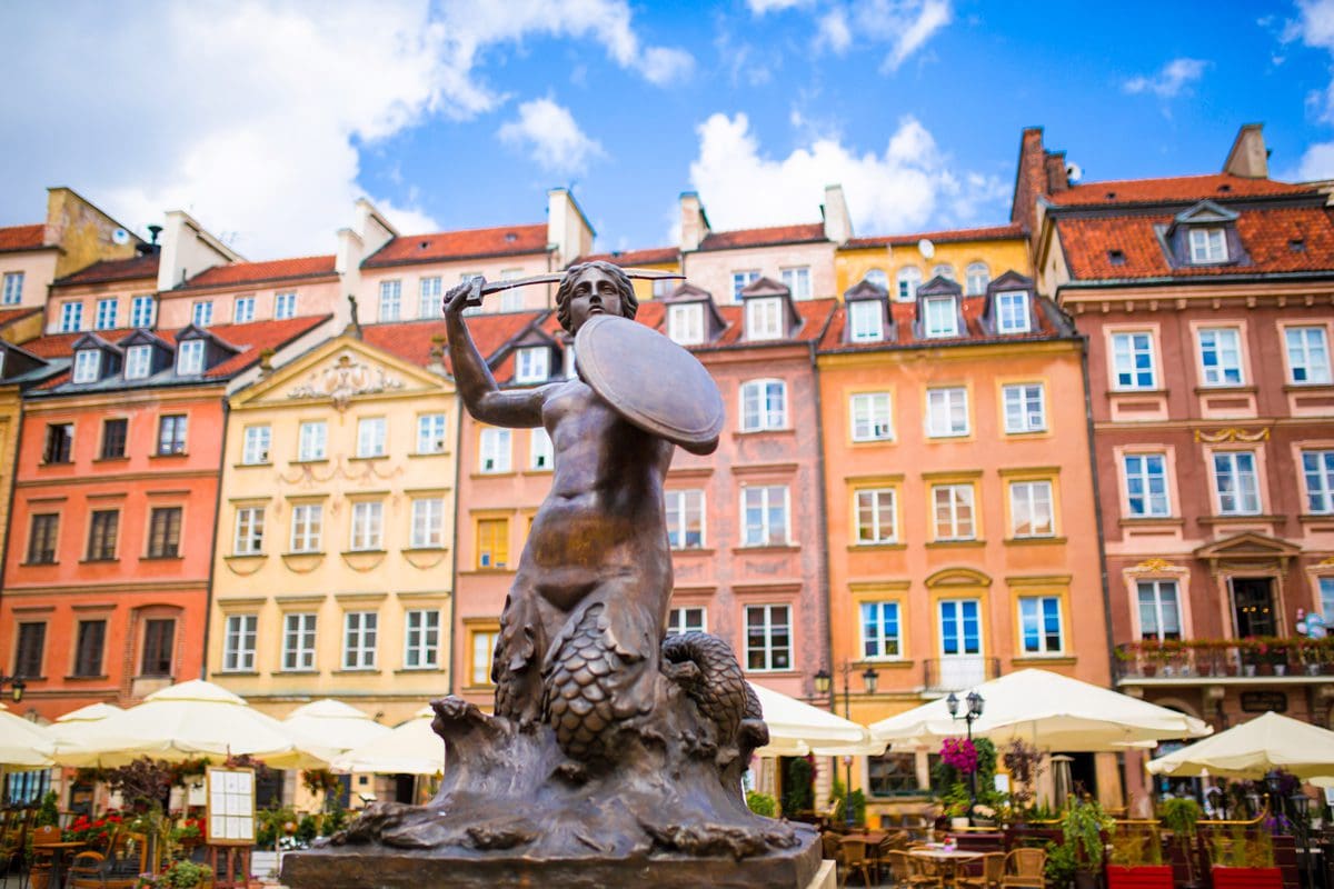 Scenic old town of Warsaw