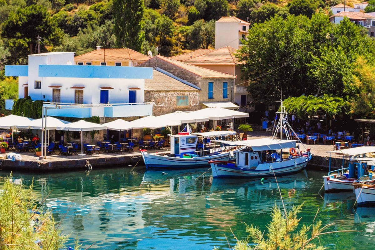 Small port town of Sikamia, Lesvos