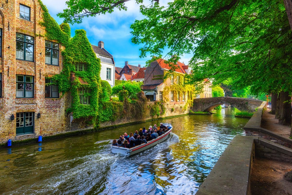 Small tourist boat in Bruges