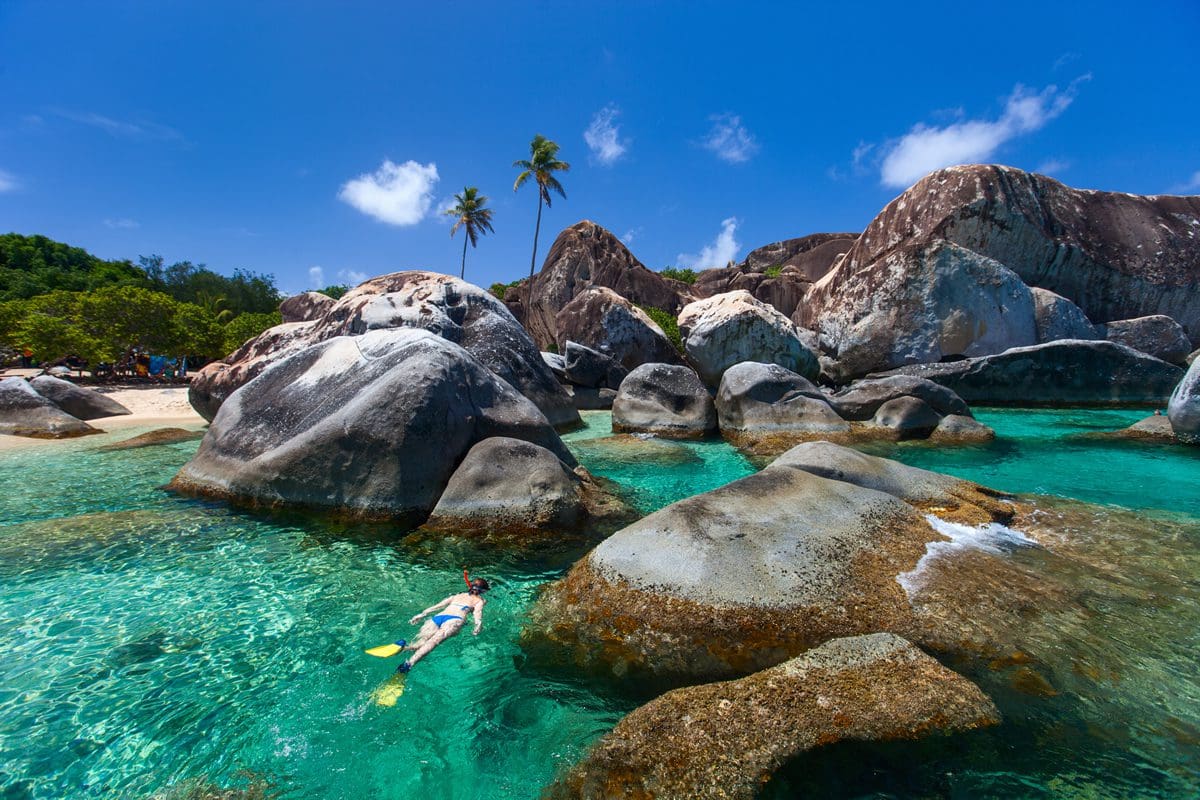 Snorkelling in the Baths at Virgin Gorda, BVI