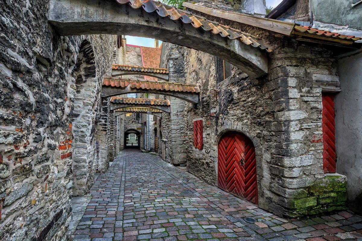 St Catherine's Passage, the famed cobbled street in Old Town Tallinn