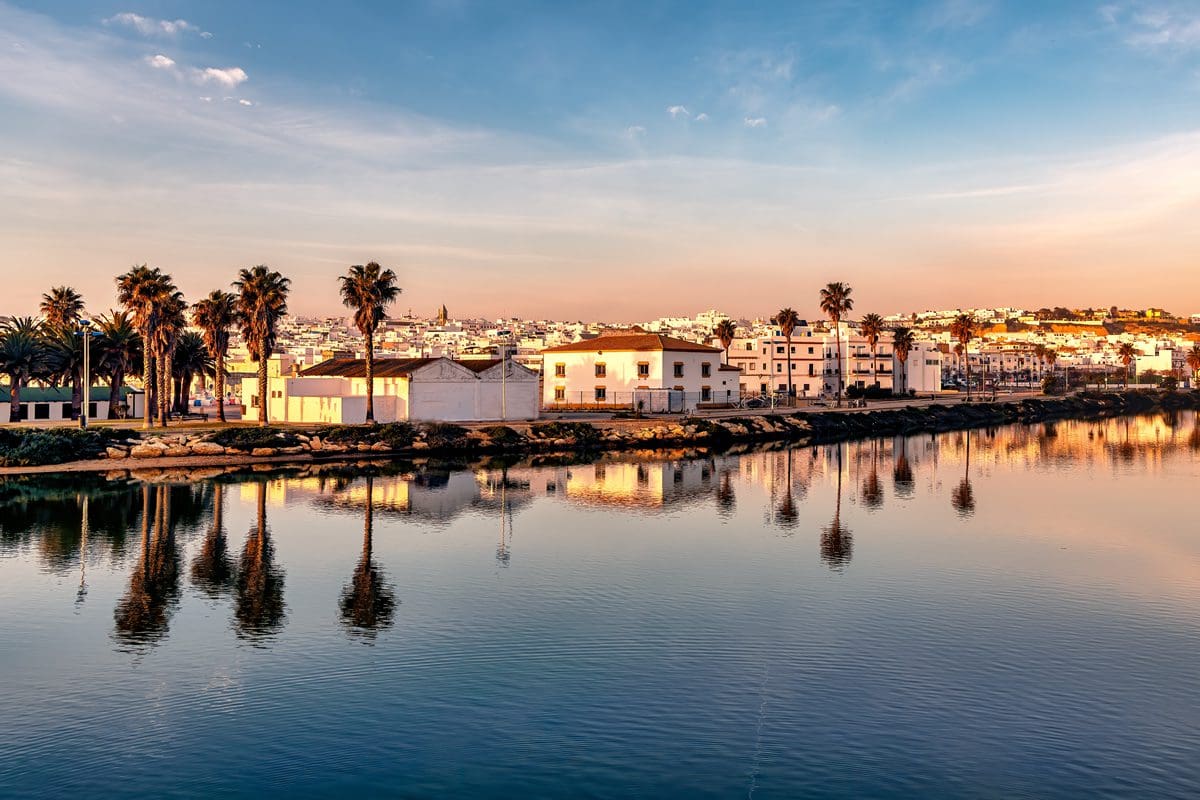 Conil de la Frontera in southern Spain at sunset