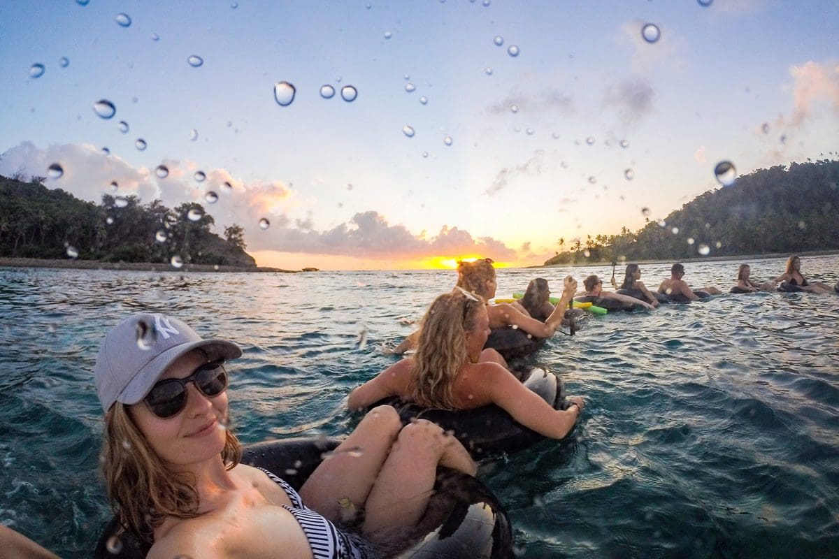 Sunset tubing in the Yasawa Island - Tourism Fiji/Awesome Adventures