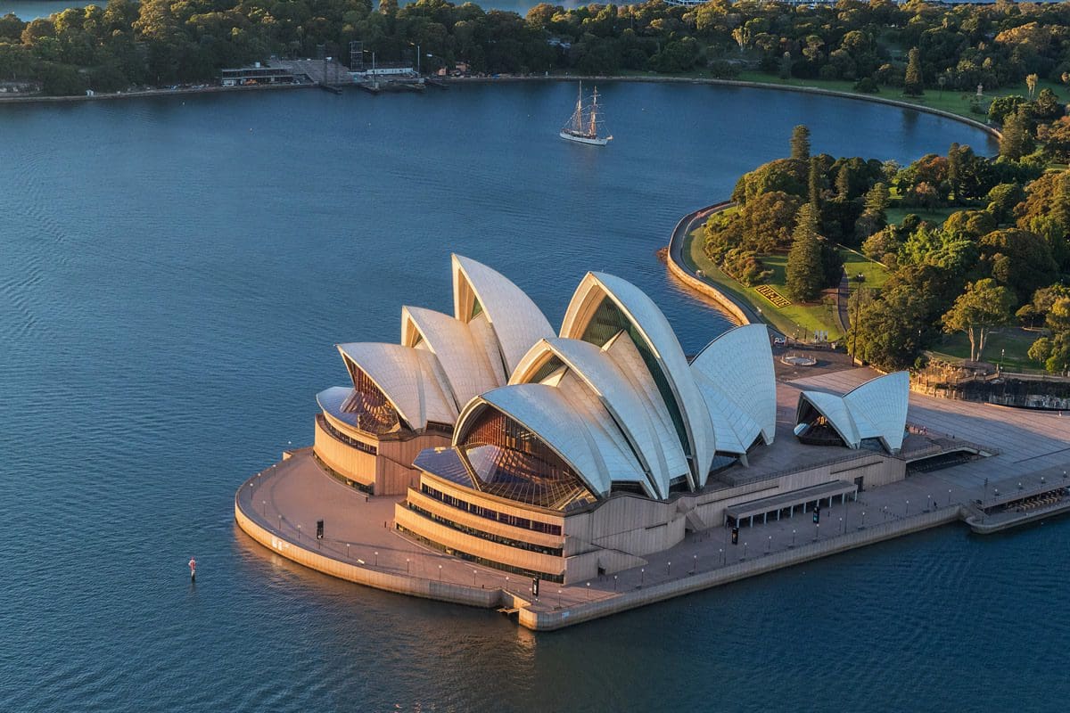 Aerial view of Sydney Opera House, Port Jackson in Sydney Harbour - Cultural Attractions of Australia