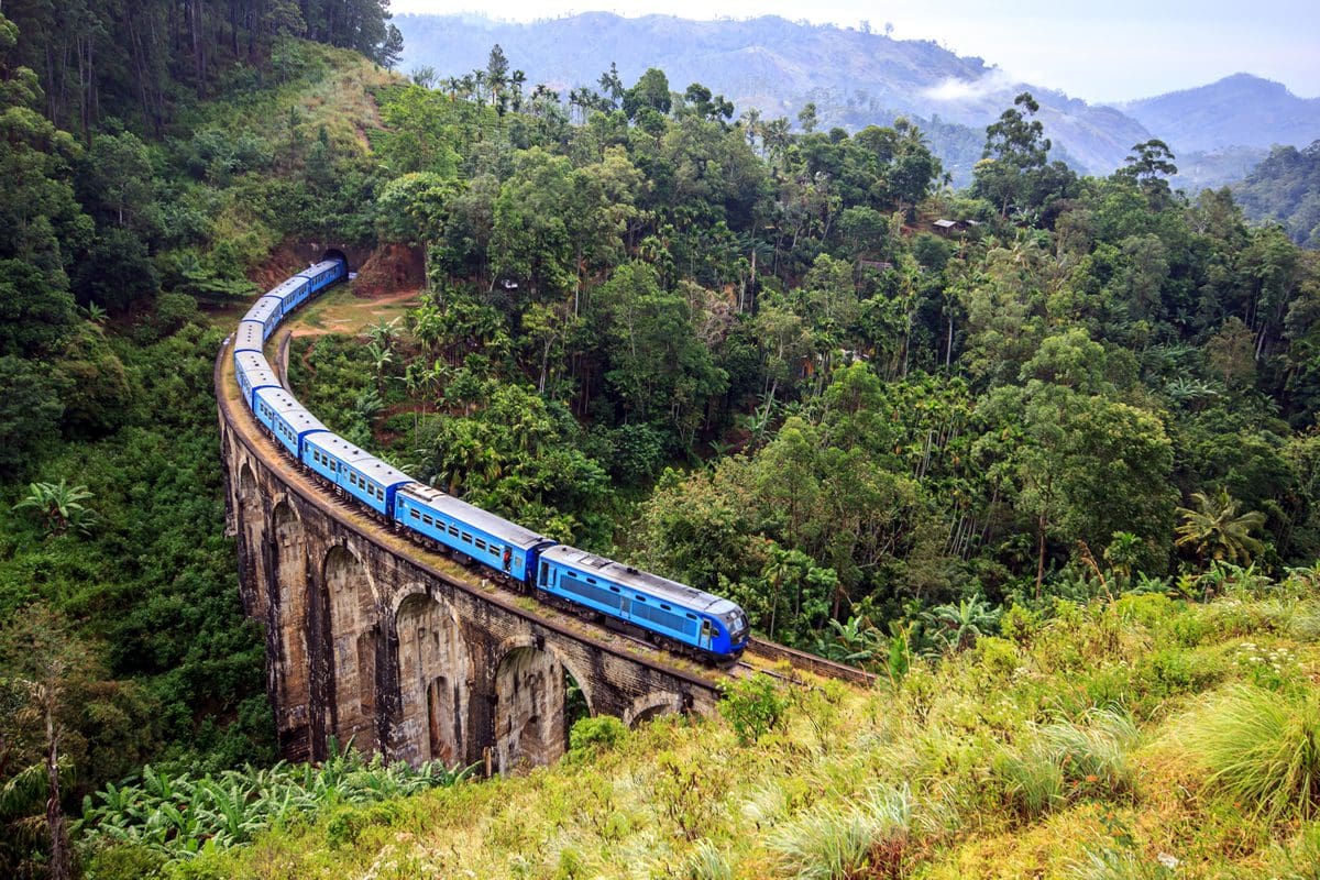 Train on Nine Arch Bridge, Sri Lanka