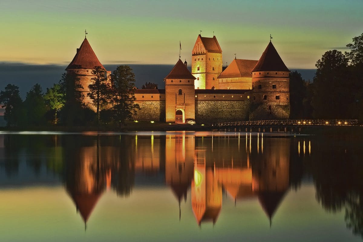 Trakai Castle at night - Lithuania Travel/Laimonas Ciunys