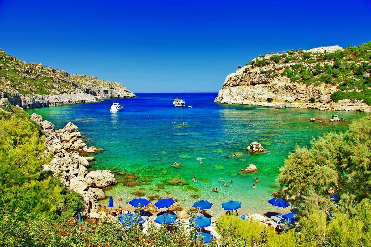 Turquoise waters of Rhodes