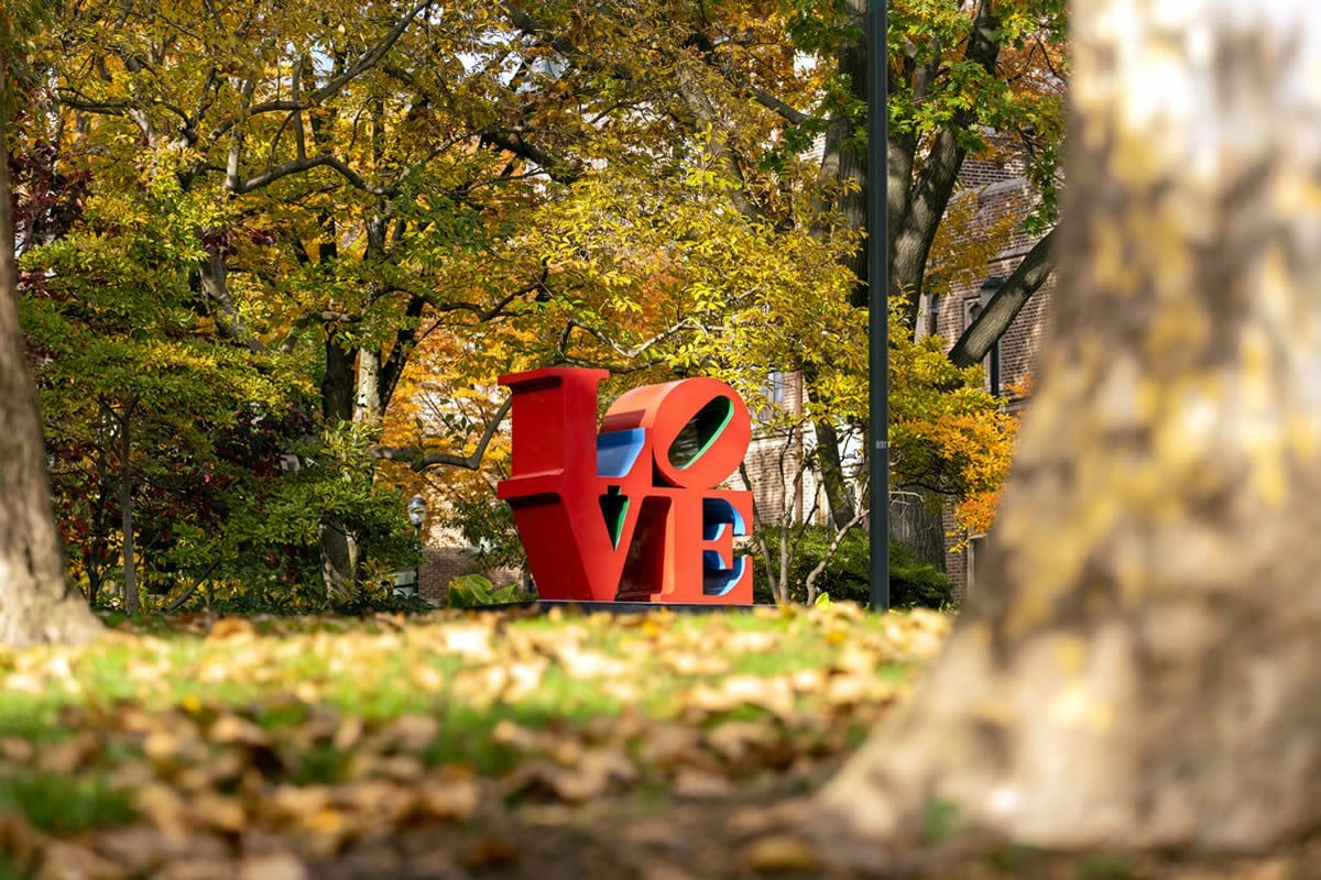 University of Pennsylvania LOVE sculpture in the fall - Visit Philadelphia/R. Rabena