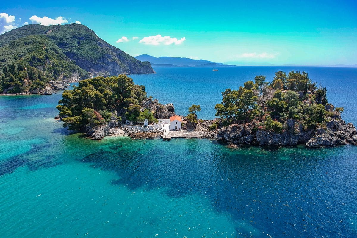 Crystal clear blue waters near Parga, Greece
