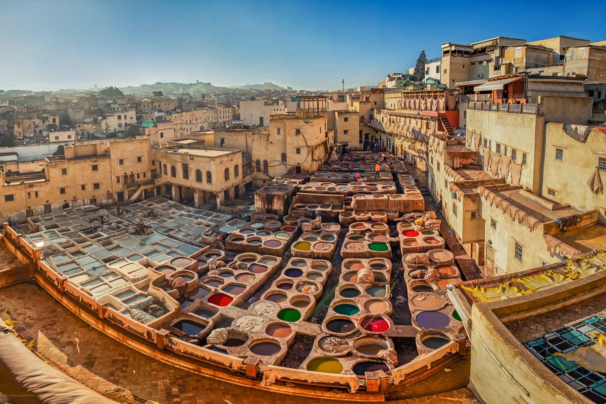 View of Fez tannery, Morocco