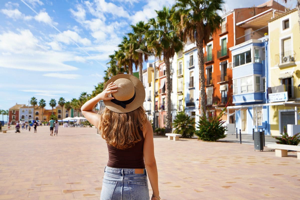 Viewing colourful houses in Villajoyosa, Alicante