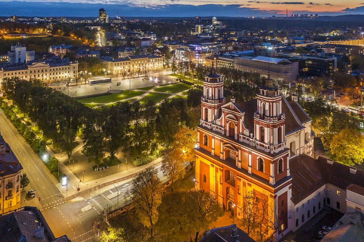 Vilnius at night - Lithuania Travel/Laimonas Ciunys
