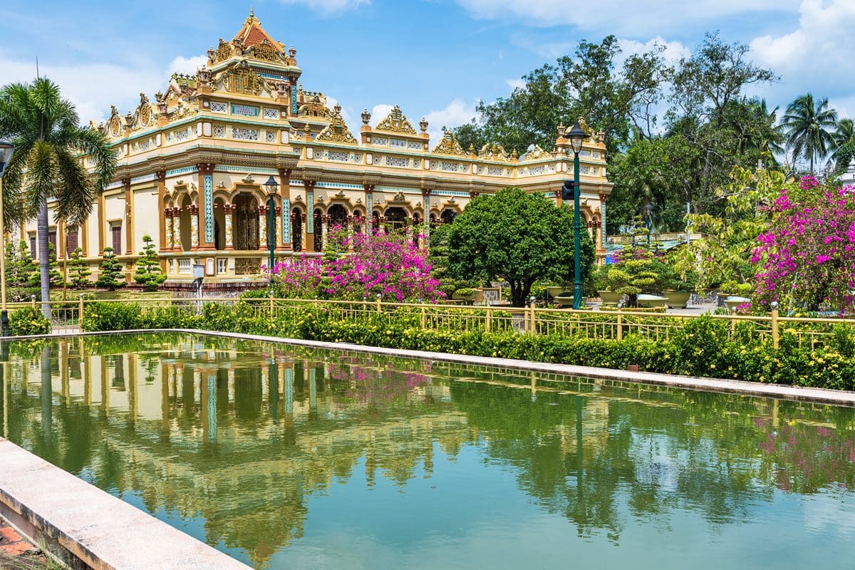 Vinh Tranh Pagoda by the Mekong River
