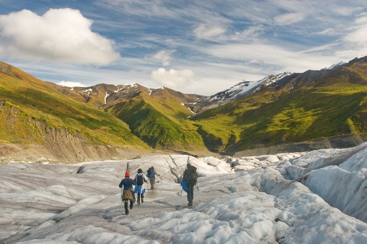 Walking in Wrangell St Elias National State Park, Alaska