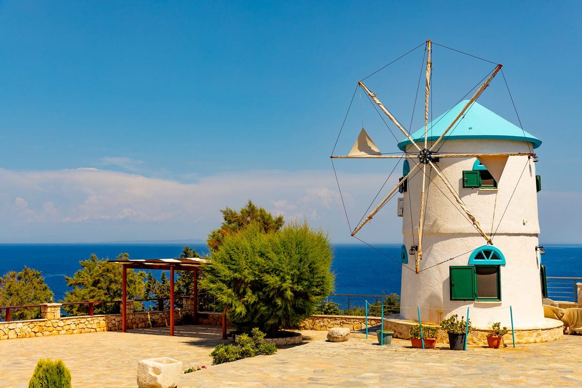 Iconic windmill in Zakynthos