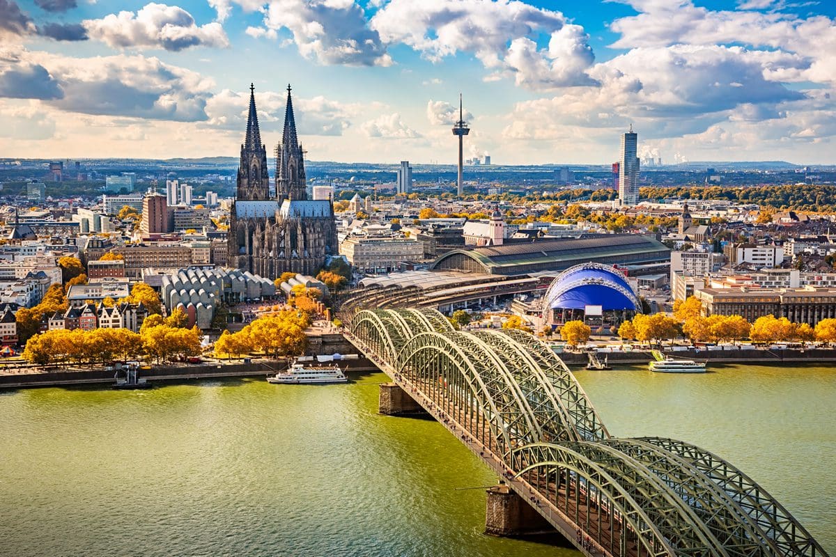 Aerial view of Cologne in Germany
