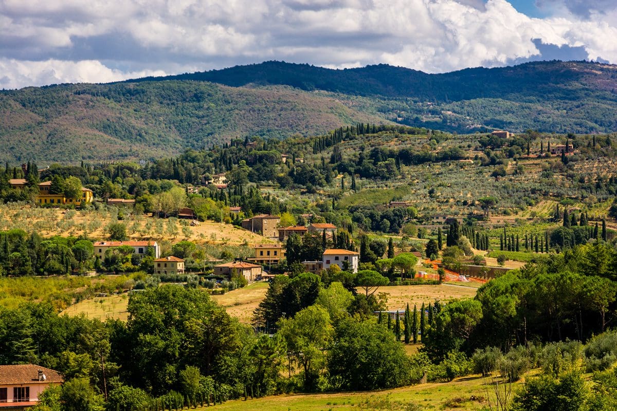 Countryside landscape in the outskirts of the Tuscan town of Arezzo