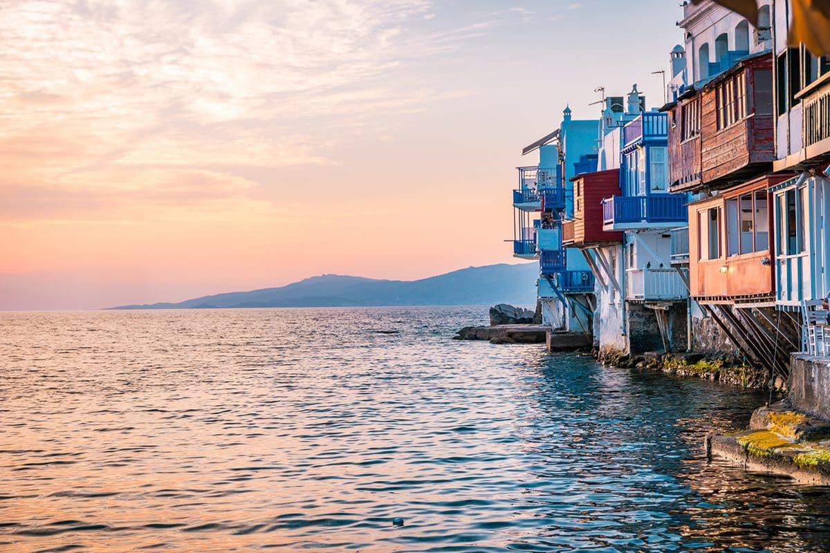 Early evening in Little Venice, Mykonos