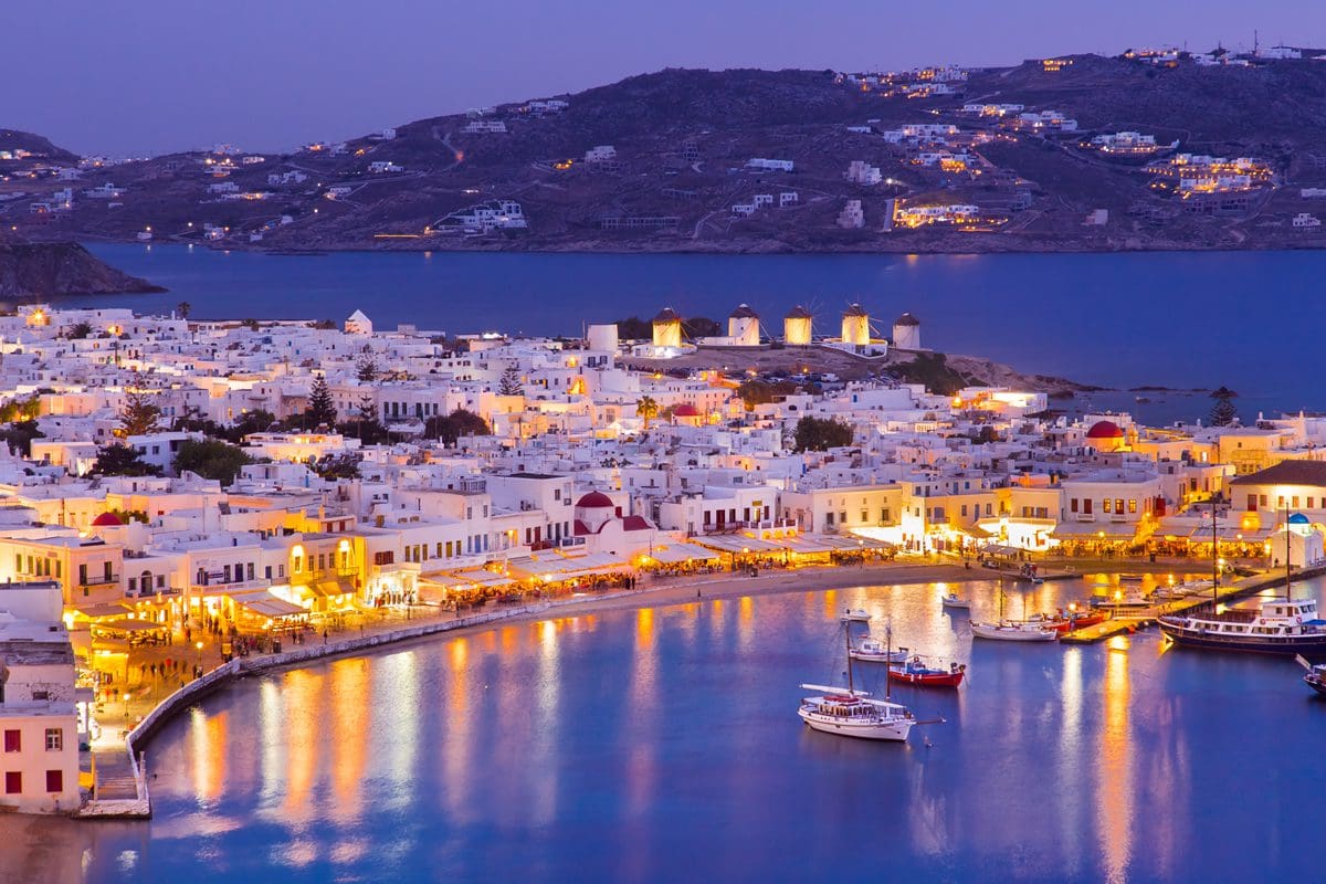 Mykonos in the evening