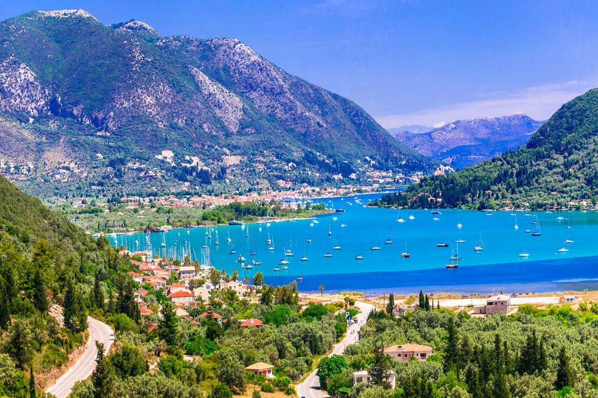 Nidri Bay in the island of Lefkada